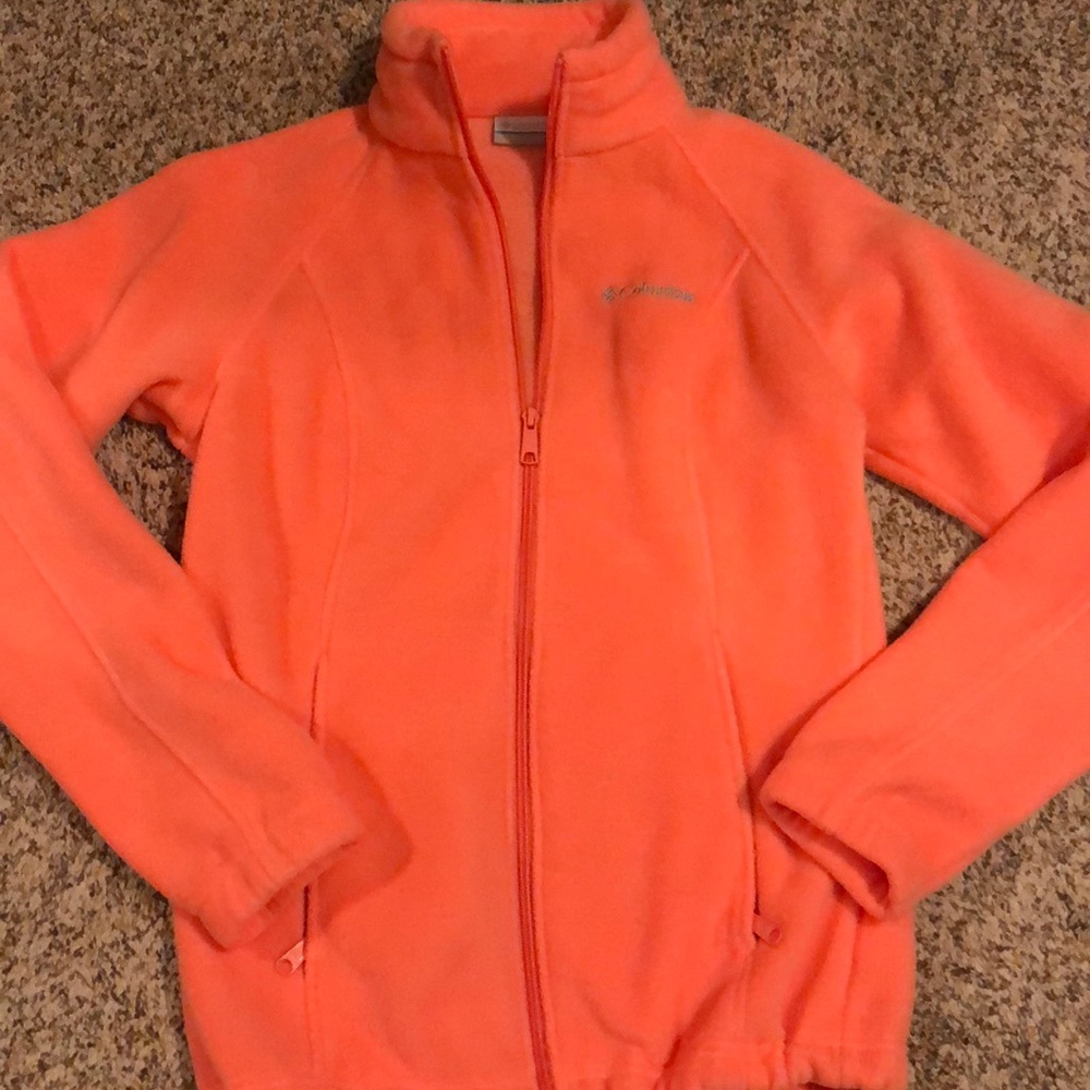 Columbia Women's Orange Fleece Full-Zip Jacket